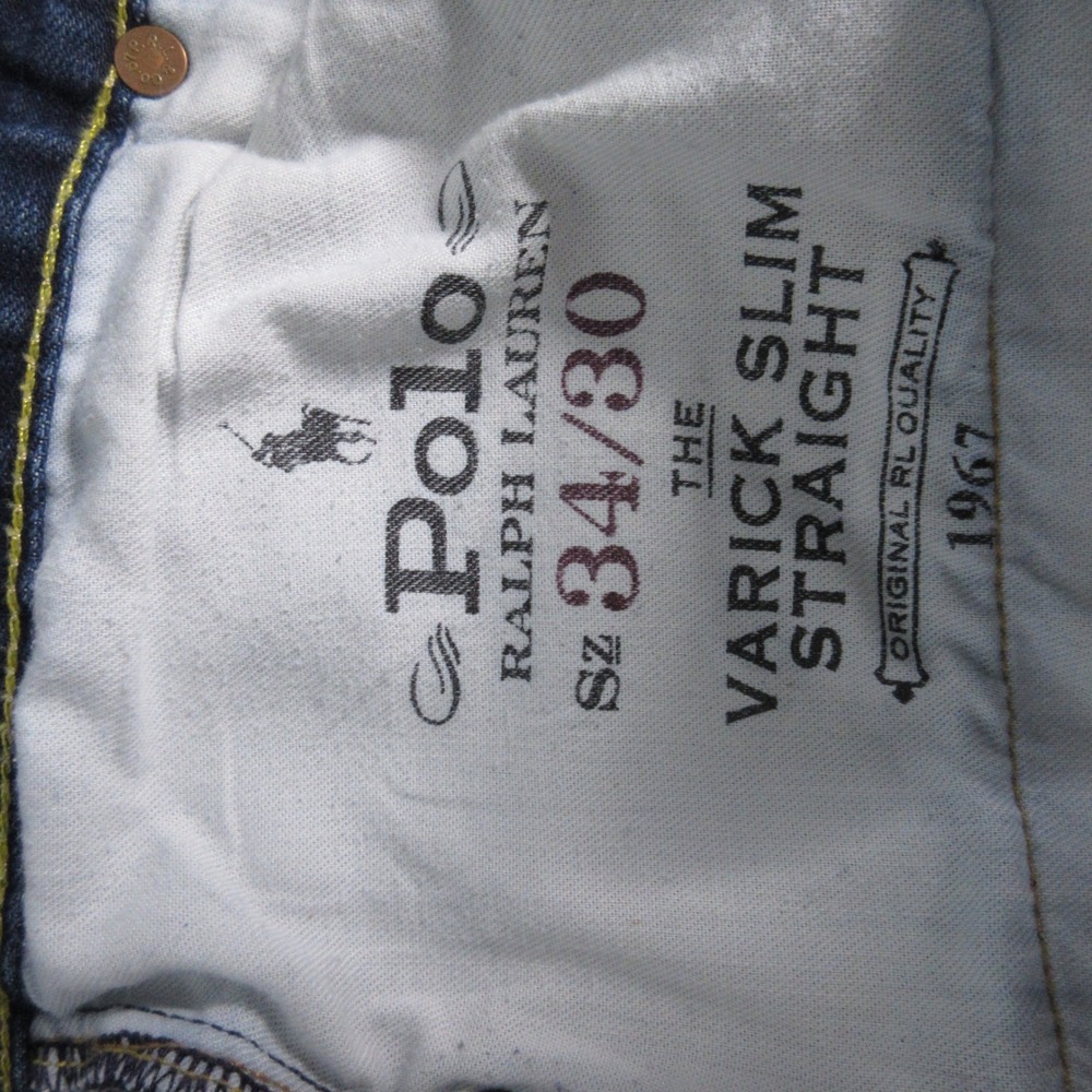 Polo Ralph Lauren Jeans Men 34 30 Varick Slim Straight Americana Classic Preppy - Picture 9 of 11